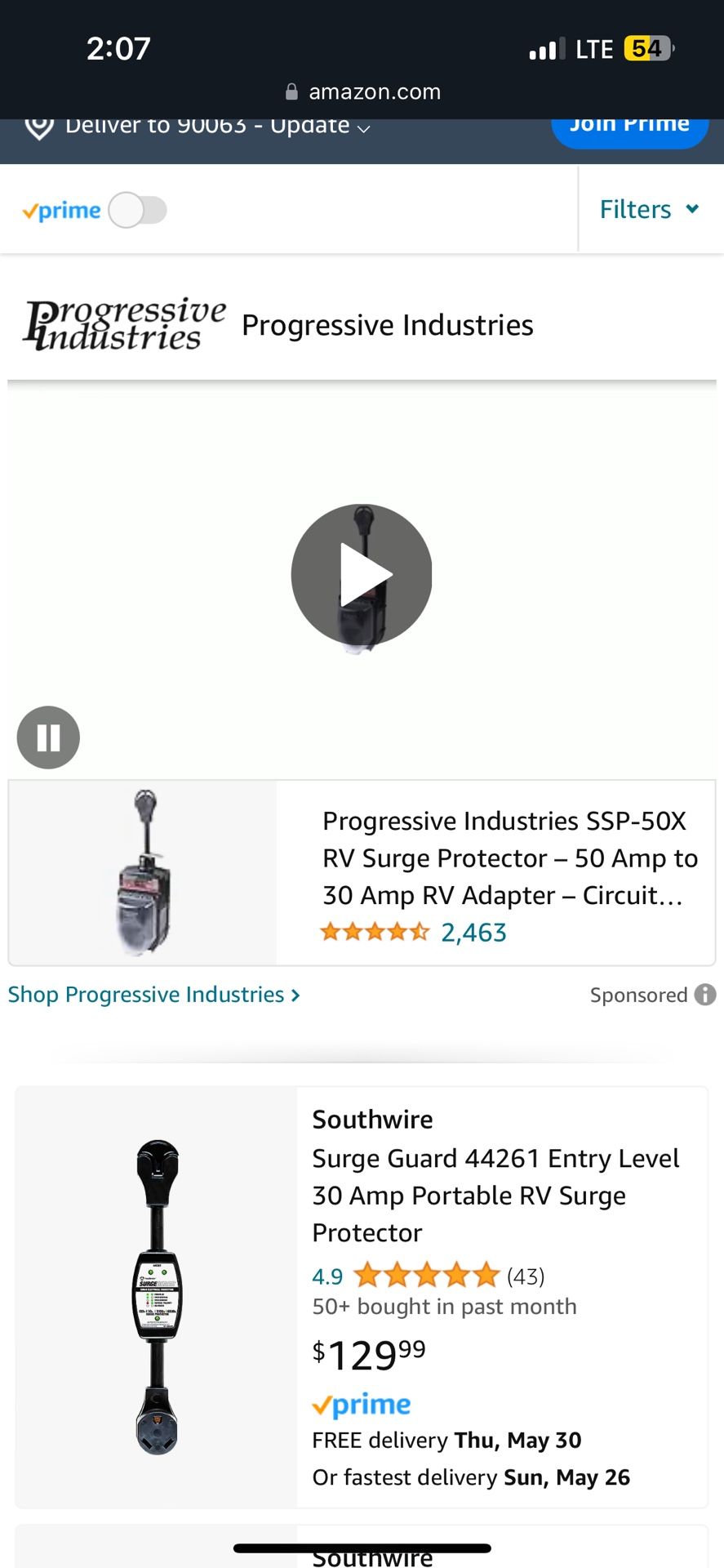 Rv/ travel trailer Surge Protector