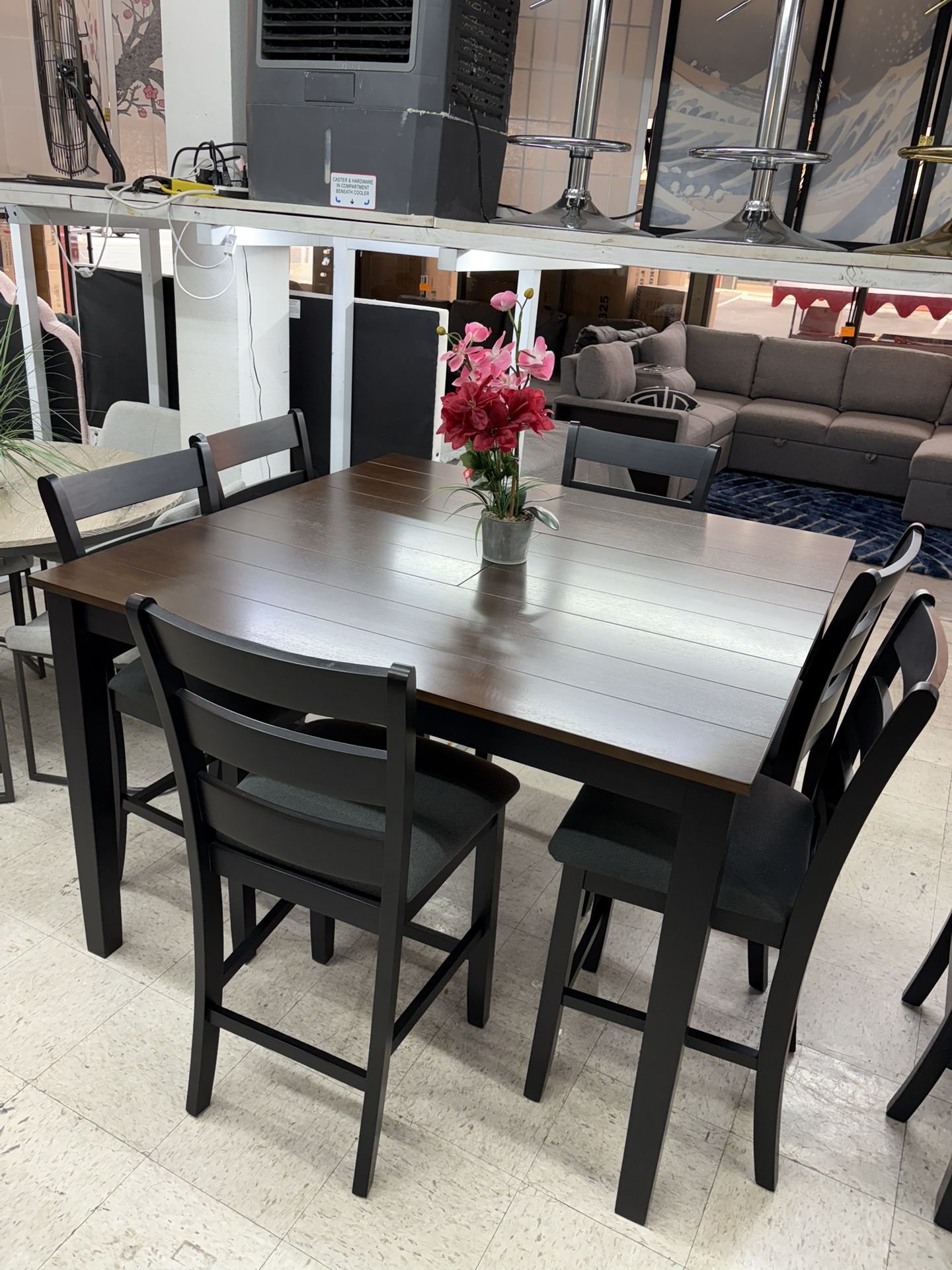 7 Pcs Wooden Table Set / Comedor Alto De Madera Excelente Calidad NEW