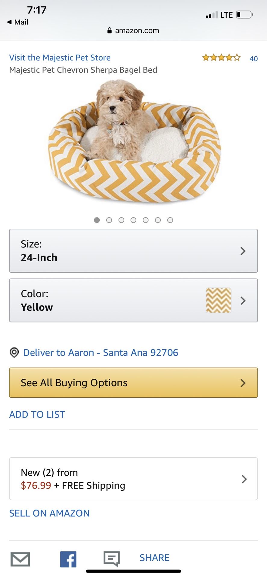 Dog Bed Small/Medium