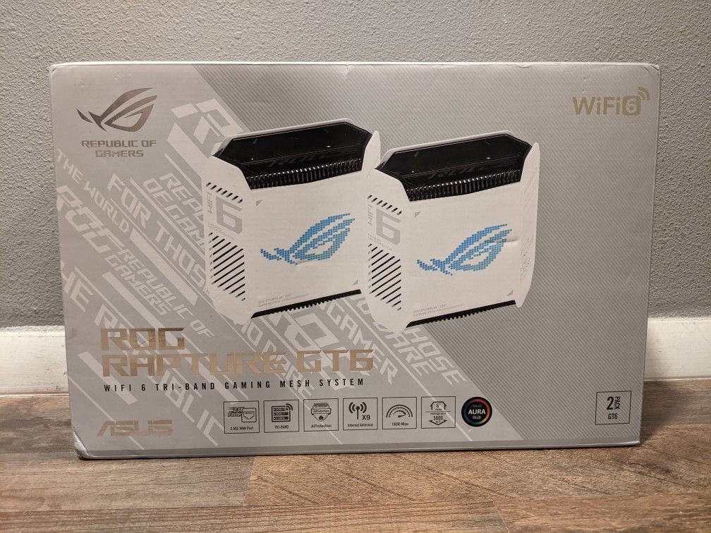 ASUS ROG Rapture GT6 2PK AX10000 Tri-Band WiFi 6 AiMesh Router