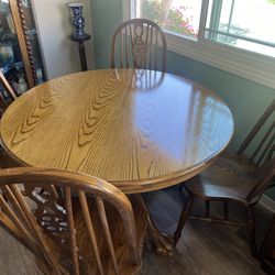 Oak dining Table Set With 8 Chairs 