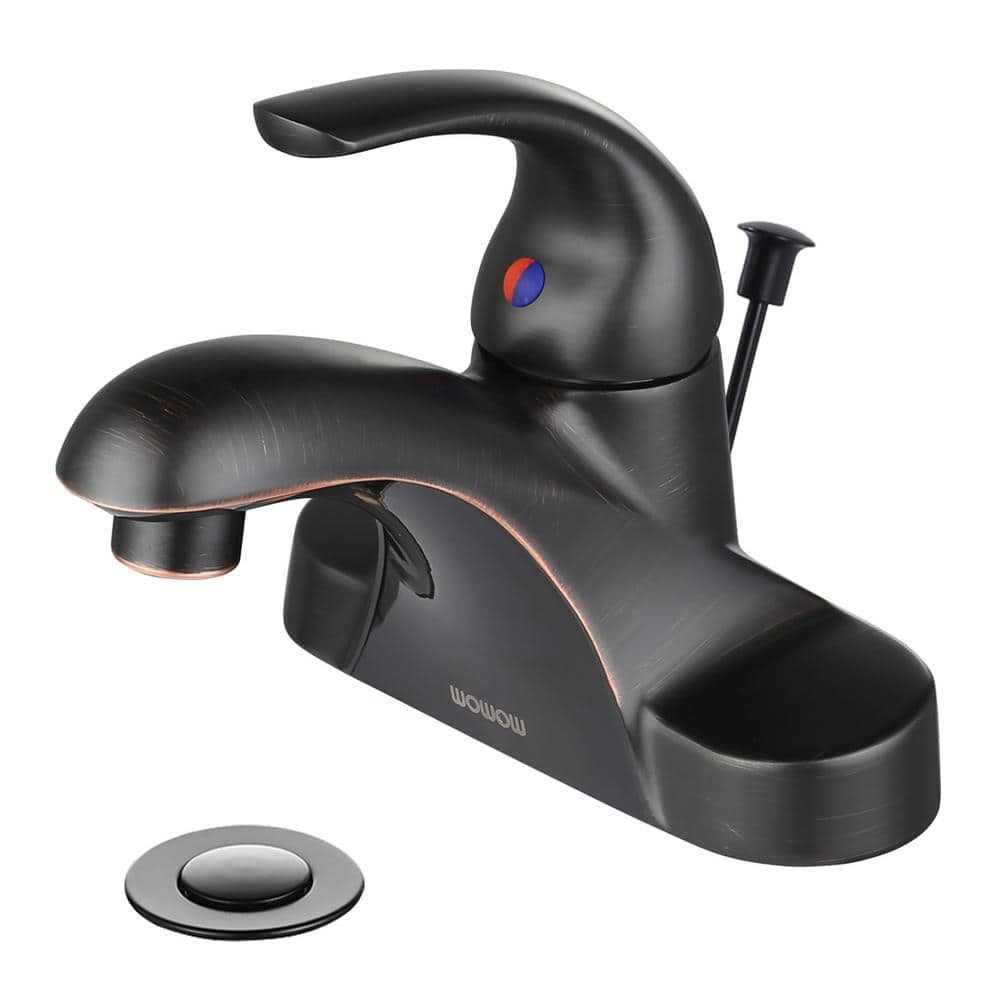 4 in. Centerset Single-Handle Low Arc Bathroom Faucet: $57.68