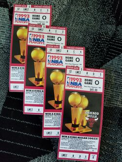 4 NBA 1993 PLAYOFFS TICKETS OF CHICAGO BULLS