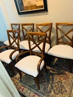 Solid Oak wooden dining chairs