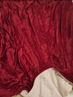 Red Plush 2 Sided Queen Blanket