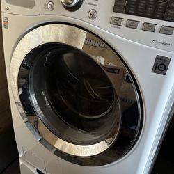 Lg Front Load Washer With Pedestal Washer 