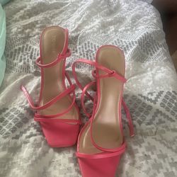 Express Pink Strap Heels 