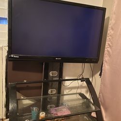 60 Inch Sharp Tv Works And All Just Takes Up Space And Don’t Need Comes With Stand And Roku Box