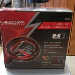 Brand New Set Of Ultra Performance 2 Guage 20ft Booster Jumper Cables 
