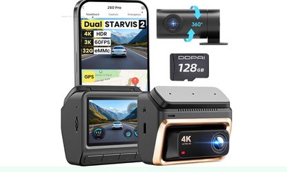 DDPai Z60 Pro 4K Dual Dash Cam with 128GB Card