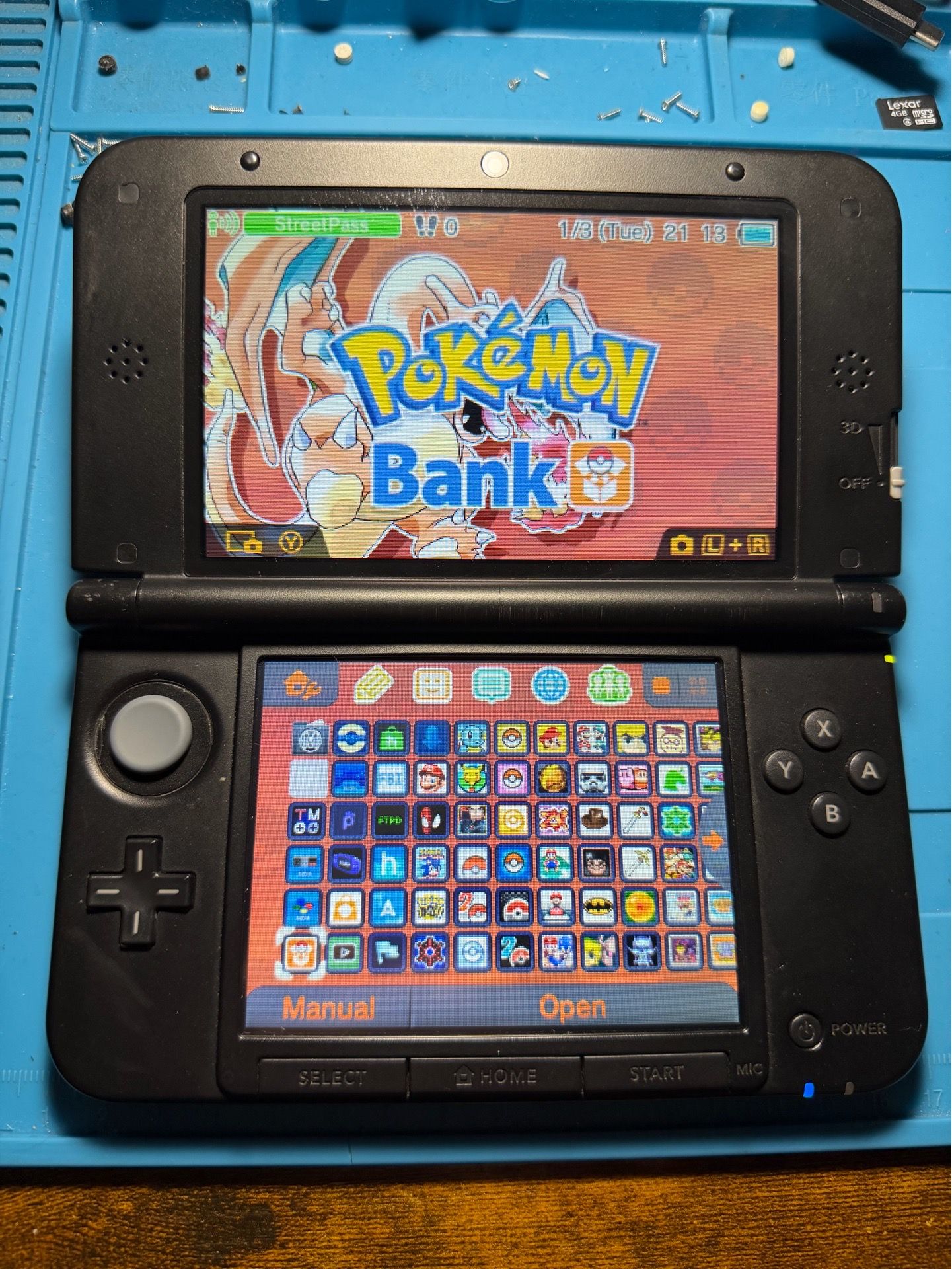 Nintendo Red 3DS XL - Custom Setup - 64GB