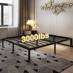 3000lbs Heavy Duty Steel Slat Platform Bed Frame Cal King