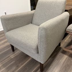 Mid Century Modern Gray Accent Armchair