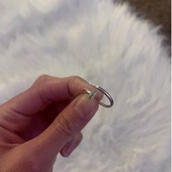 14 K Silver Plated Gold Nail Ring 