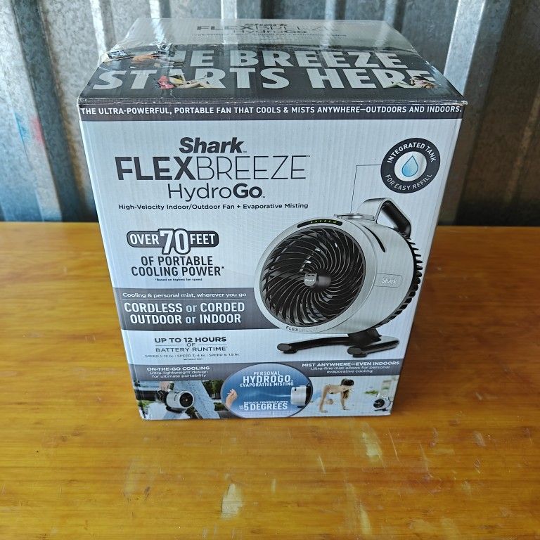Used Shark Flexbreeze HydroGo Portable Misting Fan