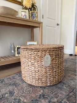 Studio McGee Wicker Storage Ottoman