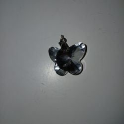 Smoky Glass Butterfly Pendant 