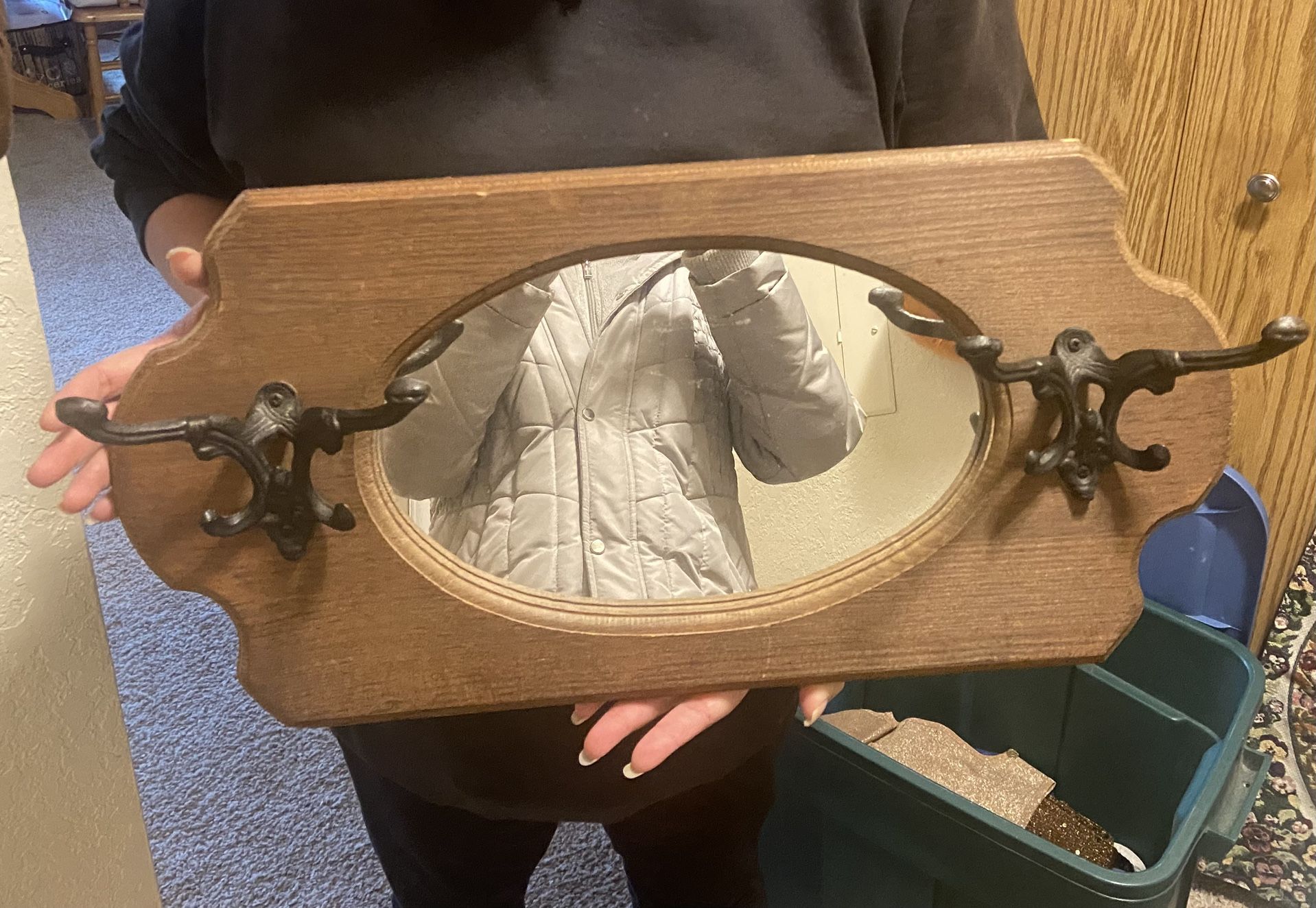 Cast Iron Hook Mirror