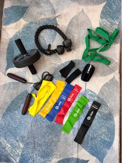 Home Gym Fitness Bundle – Foam Roller, Ab Wheel, Resistance Bands & More