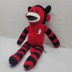 Dan Dee Halloween Sock Devil Monkey Stuffed Plush Red Black Ghost Striped 12"