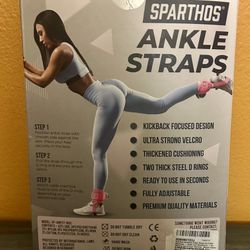 New Padded Velcro Ankle Straps For Cable Machines. Pink