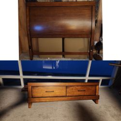 Sleigh Bed - Solid Wood With STORAGE