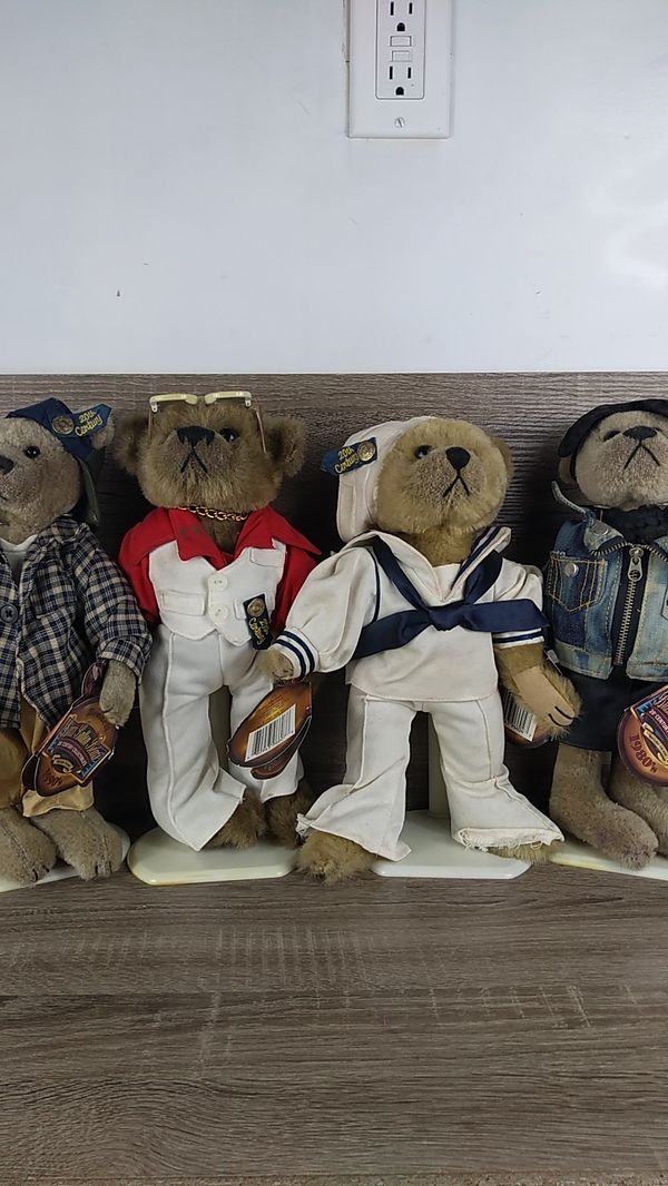 Vintage Brass button bears 20th century collectible handcrafted fully