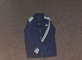 Adidas Track Jacket Navy Blue Three Stripes