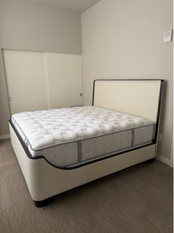 Premium leather bed + mattress
