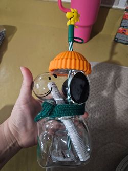 Snoopy starbucks glass cold cup