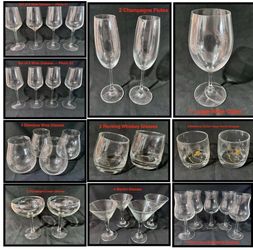 Large variety of glassware