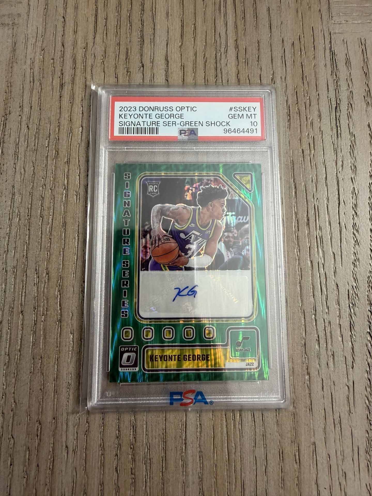 2023 Donruss Optic Keyonte George Signature Series – Green Shock Auto – PSA 10 GEM MINT 