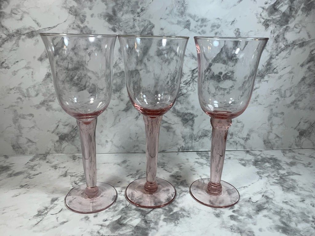 Vintage Pink Water/wine Glasses 