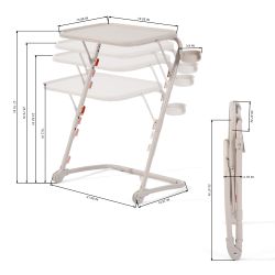 Homy Casa Baseline Beige Adjustable Labtop Folding Sofa Table Desk