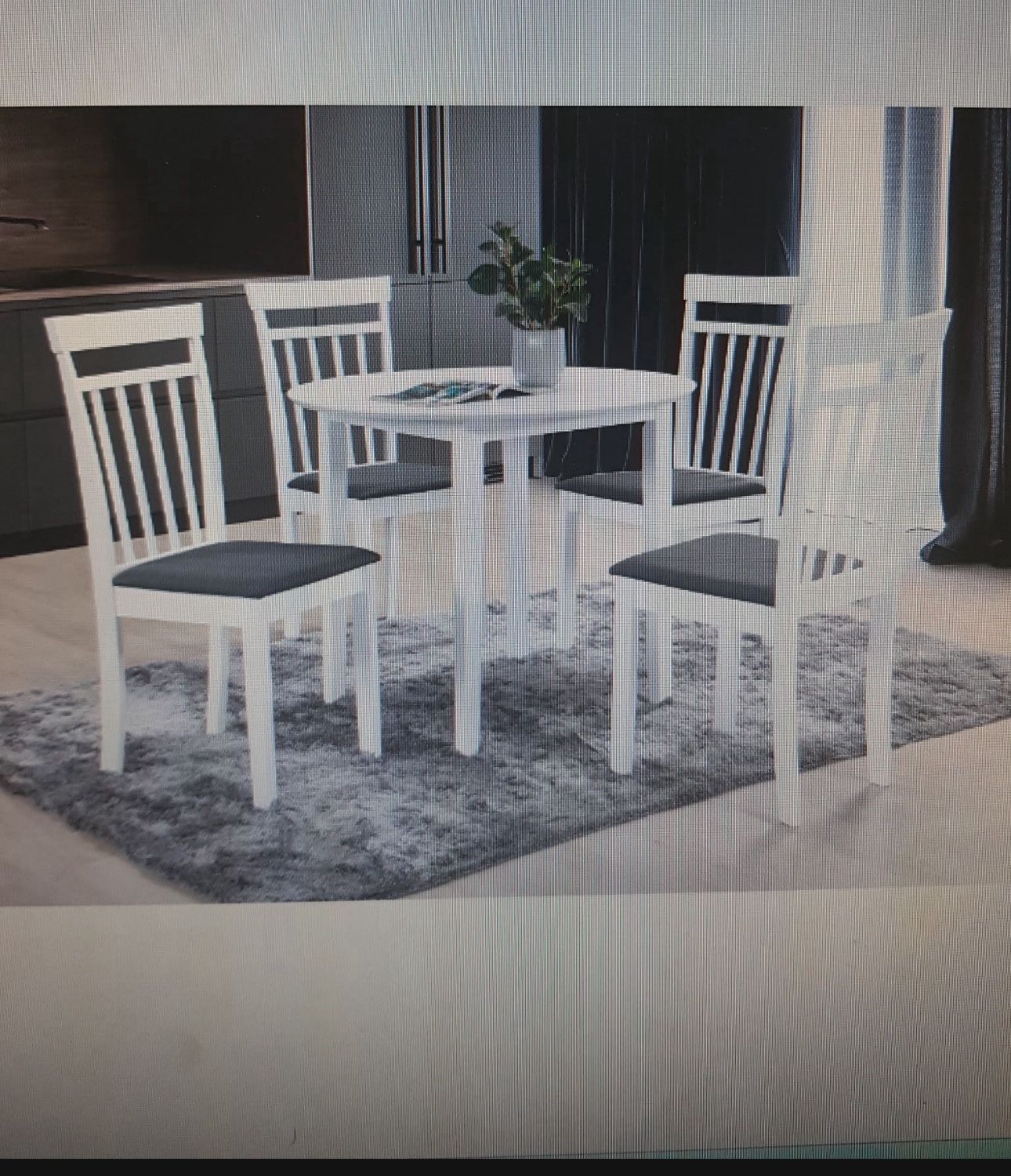 $199 Dinning Set  Grey White Black