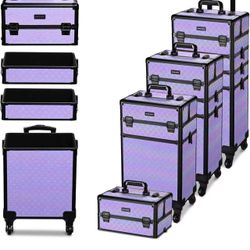 Rolling Makeup Train Case on Wheels