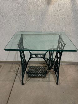 Vintage Singer Glass Table