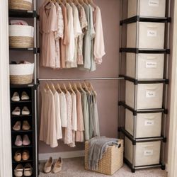 Closet Organizer System – Adjustable Shelves + Hanging Rod