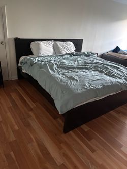 Black Wood Platform King Size Bed Frame