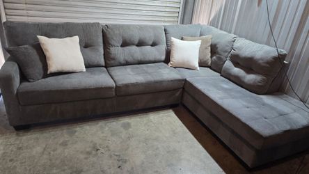 Cleaned / Free Delivery gray sectional