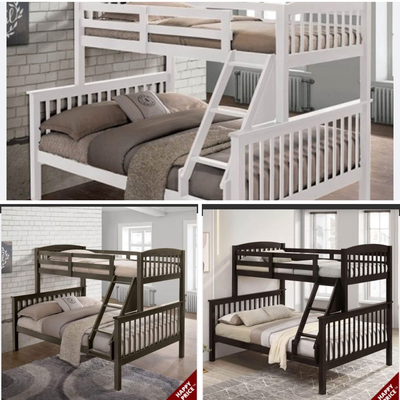 $450 Bunk Bed Twin Full With 2 Memory Foam Mattress