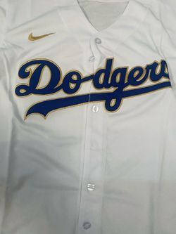 Youth White gold and blue Los Angeles dodgers 2026 blank  jersey