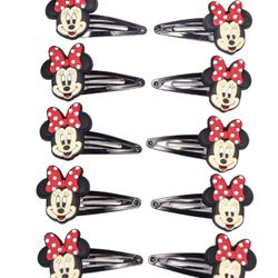 NEW IN BAG/ DISNEY / 10 Pc in a Pack Of MINNIE MOUSE HAIR CLIPS/HAIR ACCESSORIES/ SOLD SEPARATELY. ( RED OR PINK ) 1 AVAILABLE EACH $5 
