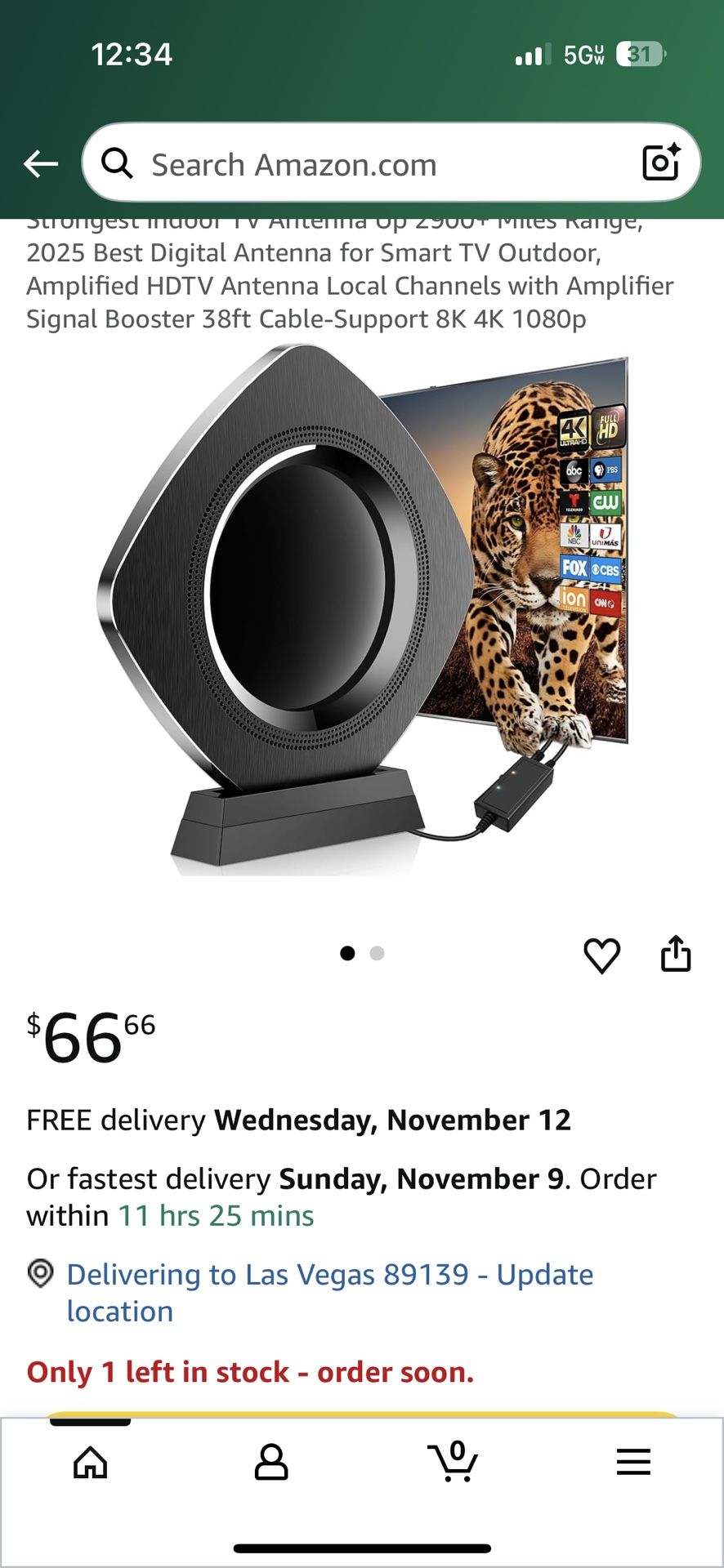 Strongest Indoor TV Antenna Up 2900+ Miles Range, 2025 Best Digital Antenna for Smart TV Outdoor