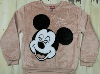 MICKEY MOUSE - Pink Soft Fleece Disney Sweatshirt, Womens Juniors Large 11/13