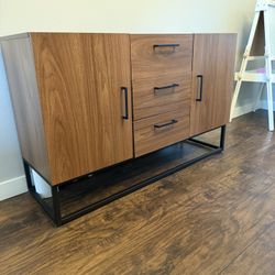 Modern Walnut Colored Accent Table 