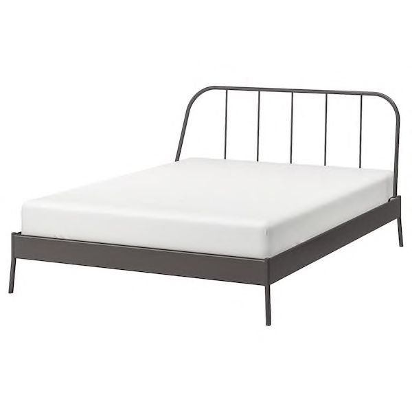 IKEA gray metal California King sized bed frame