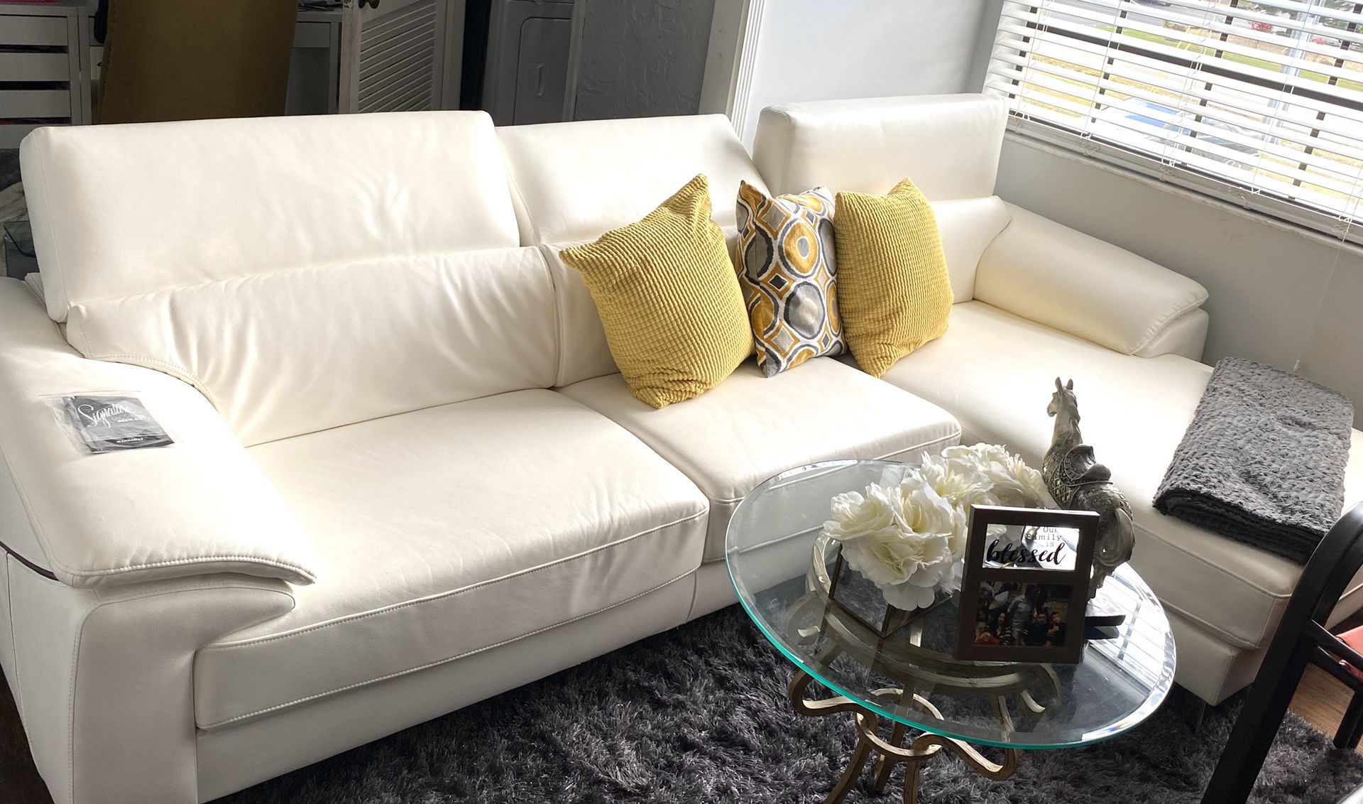 Ashley design white sectional couch for sale
