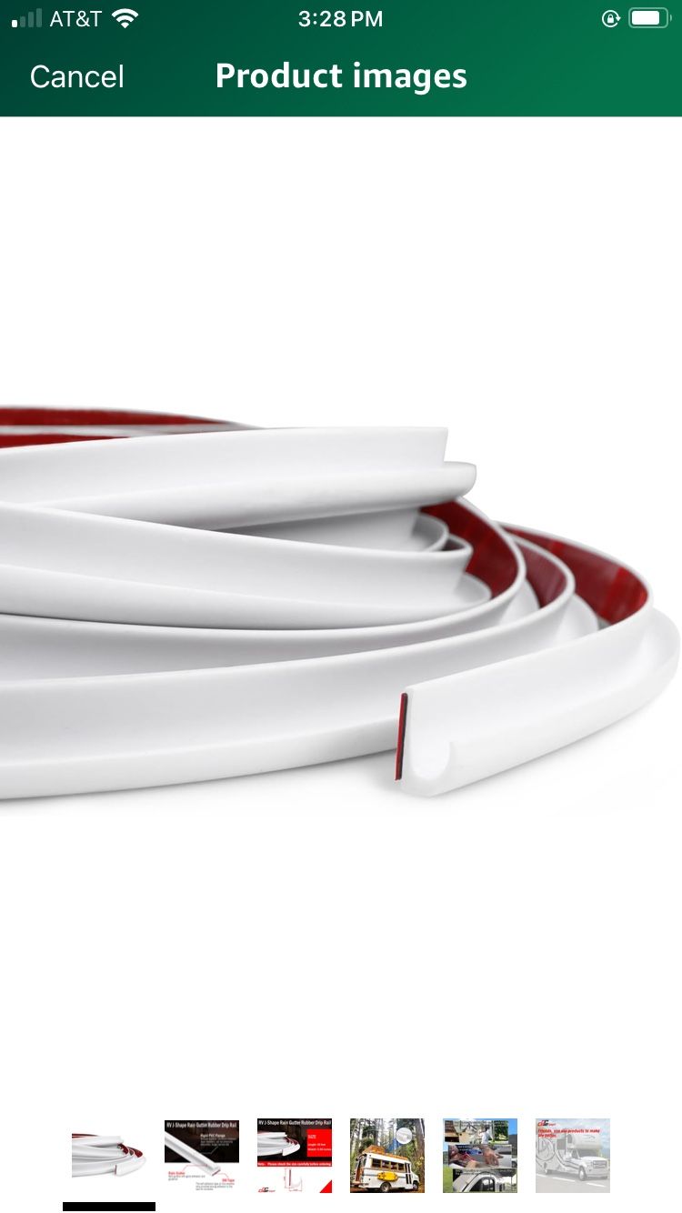 RV J-Shape Rain Gutter Rubber Drip Rail 40Ft, 1/2 Inch RV Trim Molding, Weather Stripping