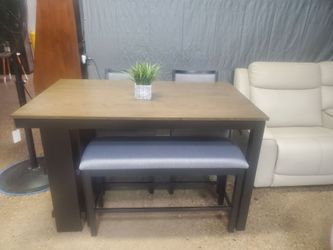 High Top Dining Set With 2 Chairs And A Bench (New)
